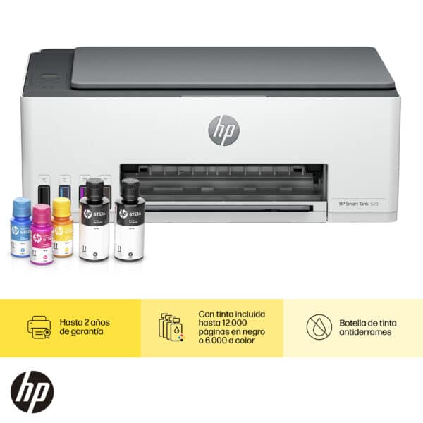 HP Multifuncional Smart Tank 520, Impresión, Copiadora, Escáner, USB, 1F3W2A