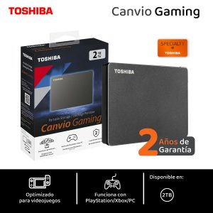 Toshiba Disco Duro Externo 2tb 2.5" Usb 3.0 Canvio Gaming, HDTX120XK3AA
