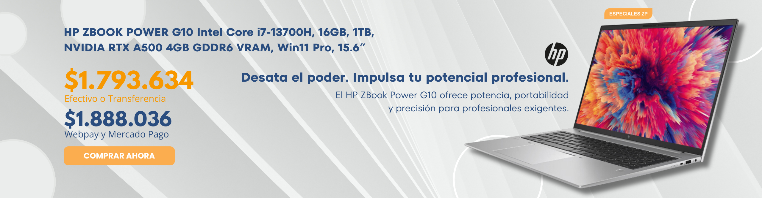 HP ZBOOK POWER G10 Intel Core i7-13700H, 16GB, 1TB, NVIDIA RTX A500 4GB GDDR6 VRAM, Win11 Pro, 15.6″, 87S78LA